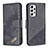 Leather Case Stands Flip Cover Holder B03F for Samsung Galaxy A53 5G Black