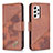 Leather Case Stands Flip Cover Holder B03F for Samsung Galaxy A53 5G Brown