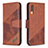 Leather Case Stands Flip Cover Holder B03F for Samsung Galaxy A70S Brown