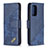 Leather Case Stands Flip Cover Holder B03F for Samsung Galaxy A72 4G Blue