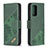 Leather Case Stands Flip Cover Holder B03F for Samsung Galaxy A72 4G Green