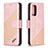 Leather Case Stands Flip Cover Holder B03F for Samsung Galaxy A72 4G Rose Gold