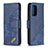 Leather Case Stands Flip Cover Holder B03F for Samsung Galaxy A72 5G Blue