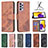 Leather Case Stands Flip Cover Holder B03F for Samsung Galaxy A73 5G