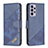 Leather Case Stands Flip Cover Holder B03F for Samsung Galaxy A73 5G Blue