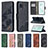 Leather Case Stands Flip Cover Holder B03F for Samsung Galaxy A81