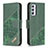 Leather Case Stands Flip Cover Holder B03F for Samsung Galaxy A82 5G Green