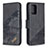 Leather Case Stands Flip Cover Holder B03F for Samsung Galaxy A91 Black