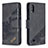 Leather Case Stands Flip Cover Holder B03F for Samsung Galaxy M10 Black