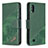 Leather Case Stands Flip Cover Holder B03F for Samsung Galaxy M10 Green