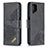 Leather Case Stands Flip Cover Holder B03F for Samsung Galaxy M12 Black