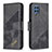 Leather Case Stands Flip Cover Holder B03F for Samsung Galaxy M32 4G Black