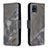 Leather Case Stands Flip Cover Holder B03F for Samsung Galaxy M60s Dark Gray