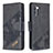 Leather Case Stands Flip Cover Holder B03F for Samsung Galaxy Note 10 5G Black