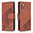 Leather Case Stands Flip Cover Holder B03F for Samsung Galaxy Note 10 5G Brown