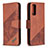 Leather Case Stands Flip Cover Holder B03F for Samsung Galaxy S20 FE (2022) 5G Brown