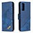 Leather Case Stands Flip Cover Holder B03F for Samsung Galaxy S20 Lite 5G Blue