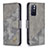Leather Case Stands Flip Cover Holder B03F for Xiaomi Poco M4 Pro 5G Dark Gray