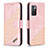 Leather Case Stands Flip Cover Holder B03F for Xiaomi Redmi 10 4G Rose Gold