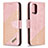 Leather Case Stands Flip Cover Holder B03F for Xiaomi Redmi Note 10 4G Rose Gold