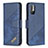 Leather Case Stands Flip Cover Holder B03F for Xiaomi Redmi Note 10 5G Blue