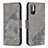 Leather Case Stands Flip Cover Holder B03F for Xiaomi Redmi Note 10 5G Dark Gray