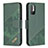Leather Case Stands Flip Cover Holder B03F for Xiaomi Redmi Note 10 5G Green
