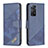 Leather Case Stands Flip Cover Holder B03F for Xiaomi Redmi Note 11 Pro 4G Blue