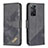 Leather Case Stands Flip Cover Holder B03F for Xiaomi Redmi Note 11 Pro 5G Black
