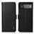 Leather Case Stands Flip Cover Holder B03H for Google Pixel 6 5G Black