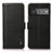 Leather Case Stands Flip Cover Holder B03H for Google Pixel 6 Pro 5G Black