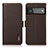 Leather Case Stands Flip Cover Holder B03H for Google Pixel 6 Pro 5G Brown