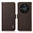 Leather Case Stands Flip Cover Holder B03H for Huawei Honor Magic6 Lite 5G Brown