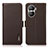 Leather Case Stands Flip Cover Holder B03H for Huawei Honor X40i 5G Brown