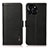 Leather Case Stands Flip Cover Holder B03H for Huawei Honor X6a Black