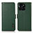 Leather Case Stands Flip Cover Holder B03H for Huawei Honor X6a Green