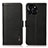 Leather Case Stands Flip Cover Holder B03H for Huawei Honor X8b Black