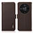 Leather Case Stands Flip Cover Holder B03H for Huawei Honor X9b 5G Brown