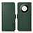 Leather Case Stands Flip Cover Holder B03H for Huawei Mate 60 Pro Green