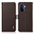 Leather Case Stands Flip Cover Holder B03H for Huawei Nova Y70 Brown