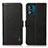 Leather Case Stands Flip Cover Holder B03H for Motorola Moto E13 Black