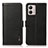 Leather Case Stands Flip Cover Holder B03H for Motorola Moto G53j 5G Black