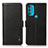 Leather Case Stands Flip Cover Holder B03H for Motorola Moto G71 5G Black