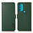 Leather Case Stands Flip Cover Holder B03H for Motorola Moto G71 5G Green