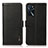 Leather Case Stands Flip Cover Holder B03H for Oppo A16 Black