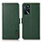 Leather Case Stands Flip Cover Holder B03H for Oppo A16 Green