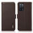 Leather Case Stands Flip Cover Holder B03H for Oppo A53s 5G Brown