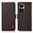 Leather Case Stands Flip Cover Holder B03H for Oppo Reno10 Pro 5G Brown