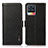 Leather Case Stands Flip Cover Holder B03H for Realme 8 Pro Black