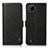 Leather Case Stands Flip Cover Holder B03H for Realme C20A Black